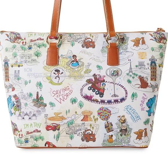 Nwt Dooney and Bourke Disney Pixar maps tote bag - Picture 2 of 8